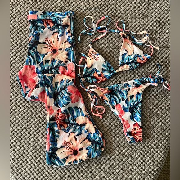 NWOT 3 Piece Bathing Suit - Picture 1 of 7